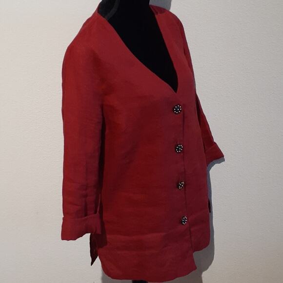 Medium 100% linen jacket top - Picture 2 of 5